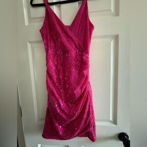Grace Karin Pink Sequin Mini Dress